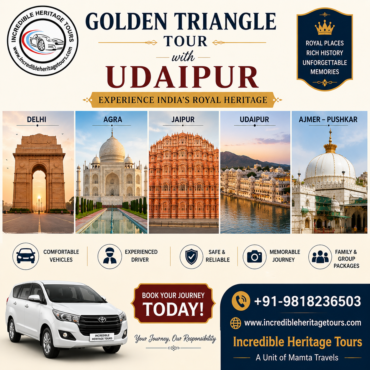 Golden Triangle Tour with Udaipur – Experience India’s Royal Heritage